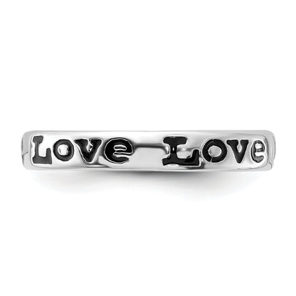 Sterlingsilber Stapelbar Expressions Poliert Emailliert Liebe Ring
