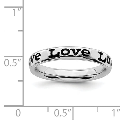 Sterlingsilber Stapelbar Expressions Poliert Emailliert Liebe Ring