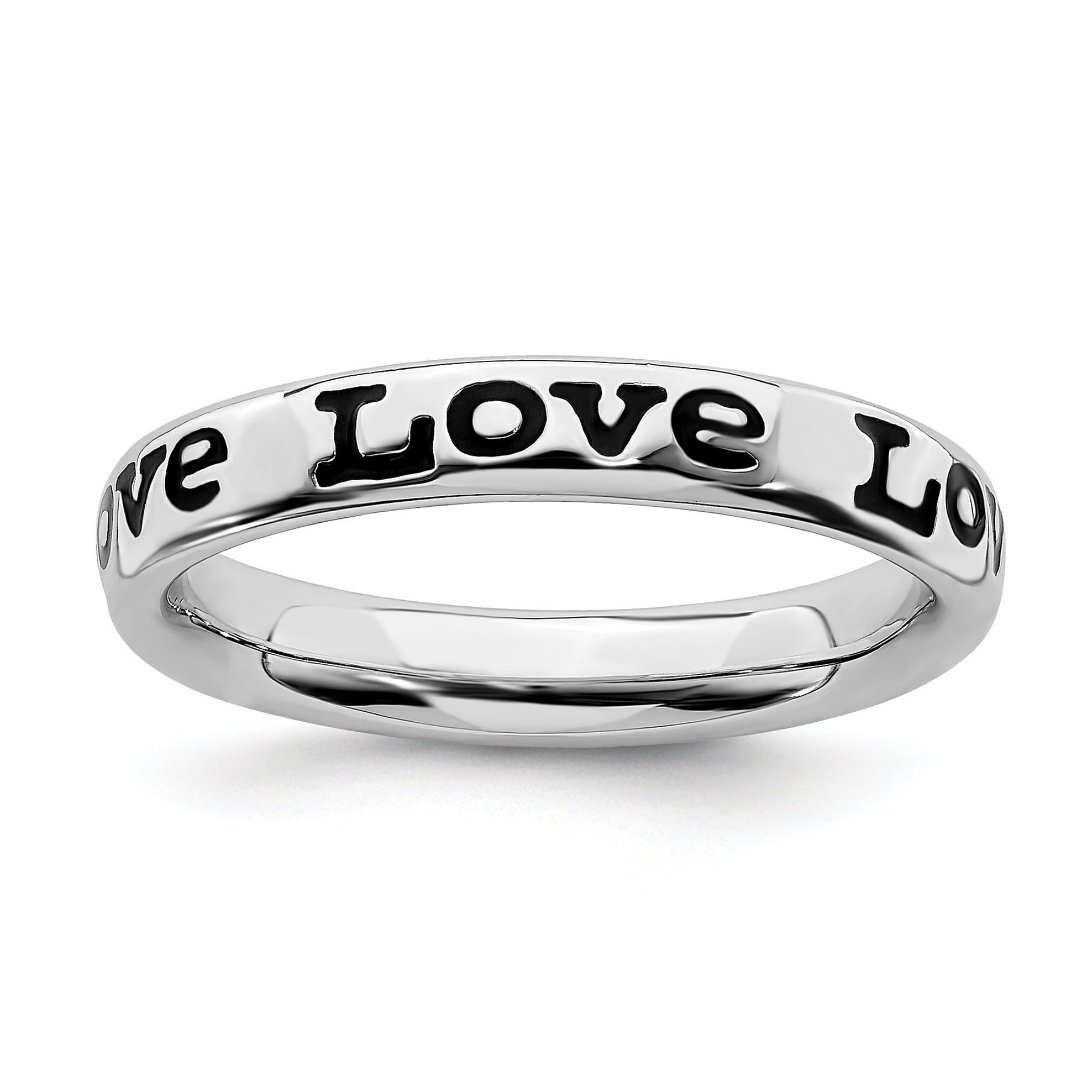 Sterlingsilber Stapelbar Expressions Poliert Emailliert Liebe Ring