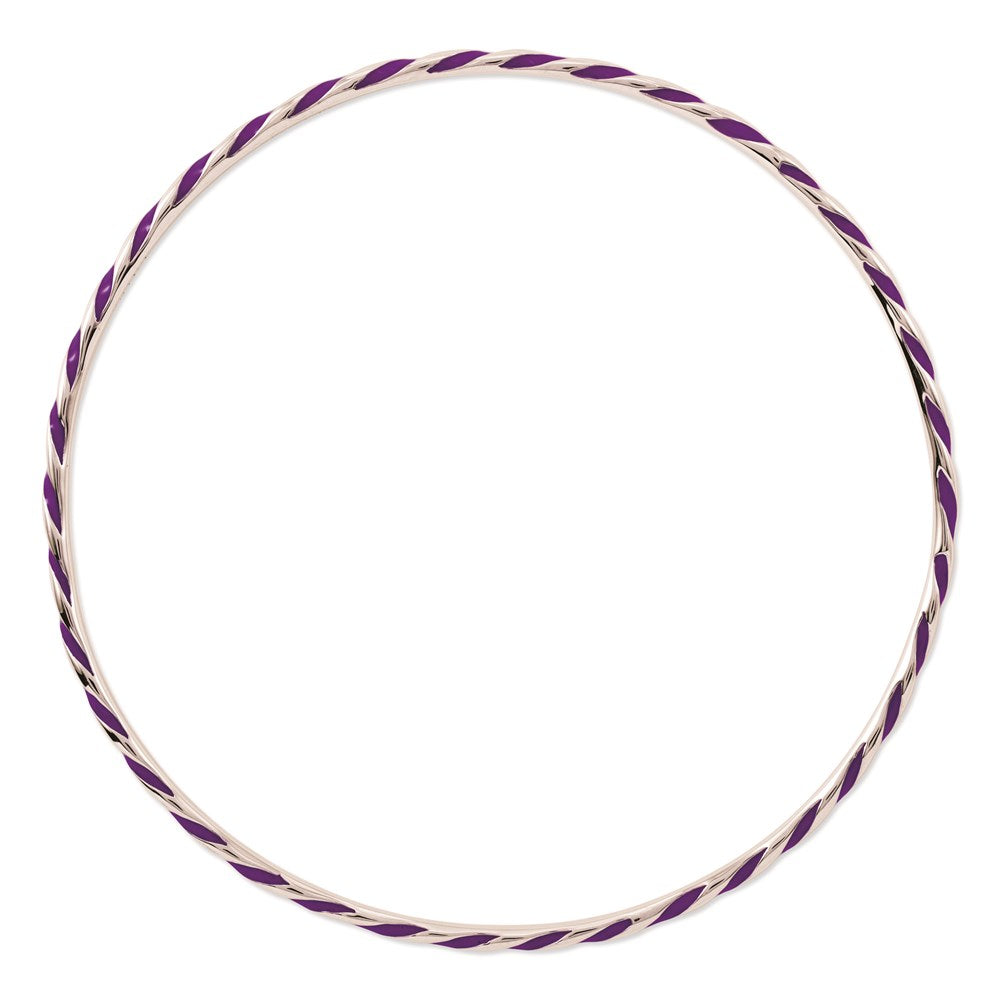Sterlingsilber Stapelbar Expressions Gedreht Lila Emaille Armreif