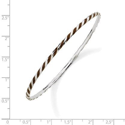 Sterlingsilber Stapelbar Expressions Gedreht Braun Emaille Armreif