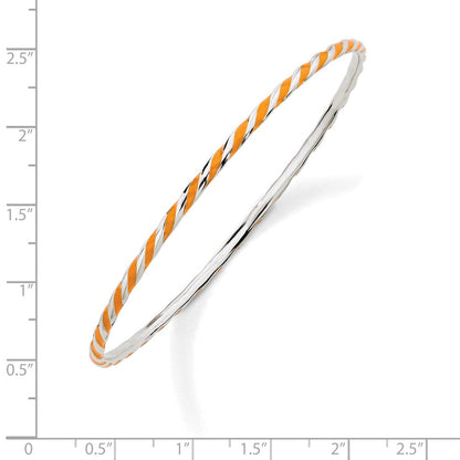 Sterlingsilber Stapelbar Expressions Gedreht Orange Emaille Armreif
