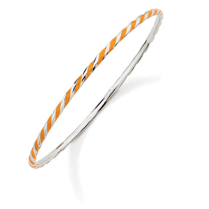 Sterlingsilber Stapelbar Expressions Gedreht Orange Emaille Armreif