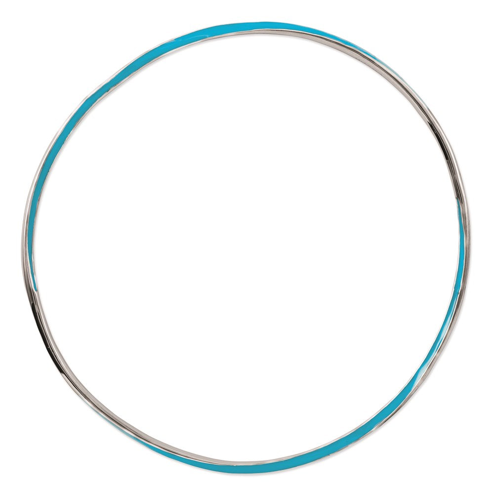 Sterlingsilber Stapelbar Expressions Gedreht Blau Emaille Armreif