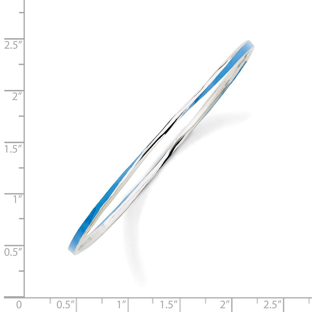 Sterlingsilber Stapelbar Expressions Gedreht Blau Emaille Armreif