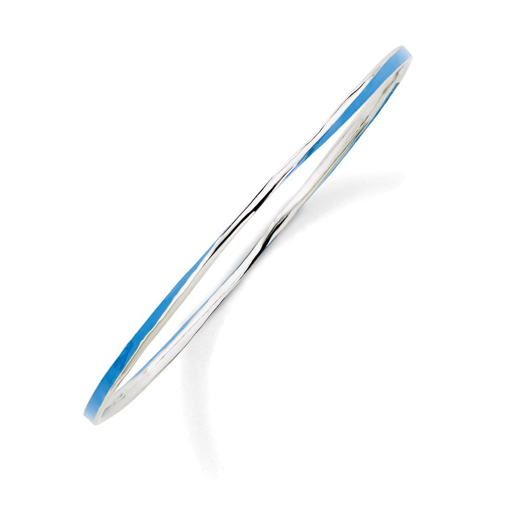 Sterlingsilber Stapelbar Expressions Gedreht Blau Emaille Armreif