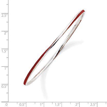 Sterlingsilber Stapelbar Expressions Gedreht Rot Emaille Armreif
