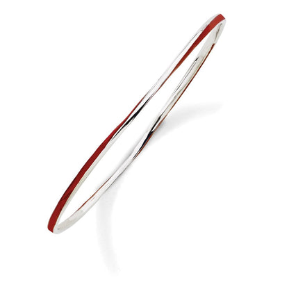 Sterlingsilber Stapelbar Expressions Gedreht Rot Emaille Armreif