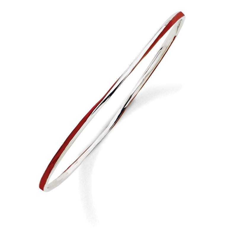 Sterlingsilber Stapelbar Expressions Gedreht Rot Emaille Armreif