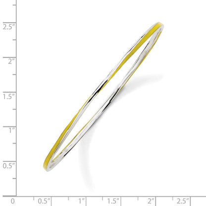 Sterlingsilber Stapelbar Expressions Gedreht Gelb Emaille Armreif