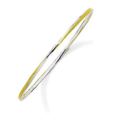 Sterlingsilber Stapelbar Expressions Gedreht Gelb Emaille Armreif