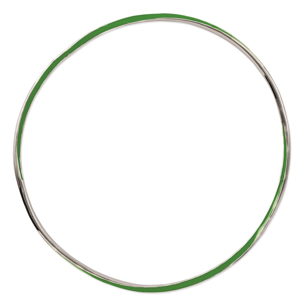 Sterlingsilber Stapelbar Expressions Gedreht Grün Emaille Armreif