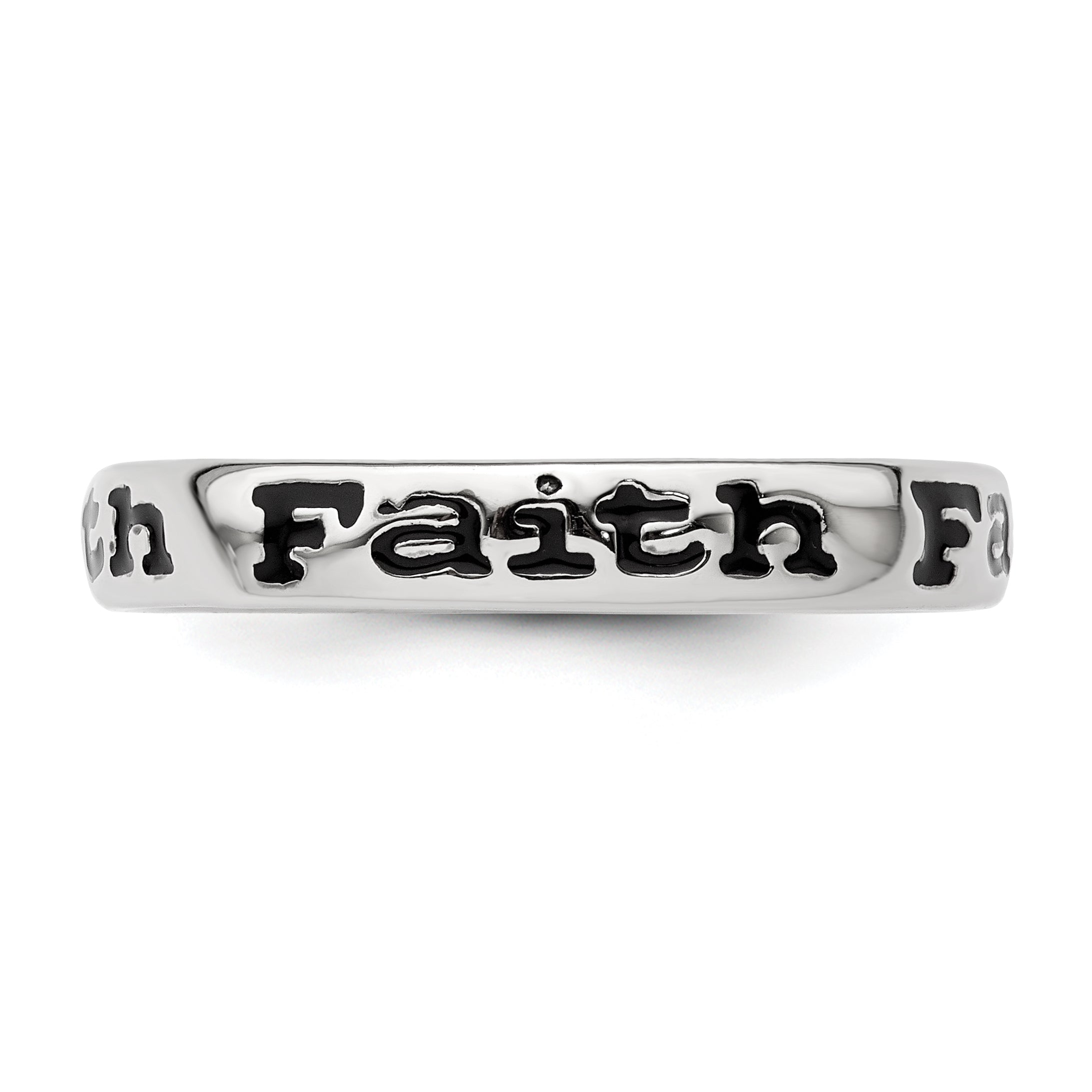 Sterlingsilber Stapelbar Expressions Poliert Emailliert Glaube Ring