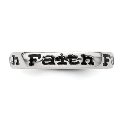 Sterlingsilber Stapelbar Expressions Poliert Emailliert Glaube Ring