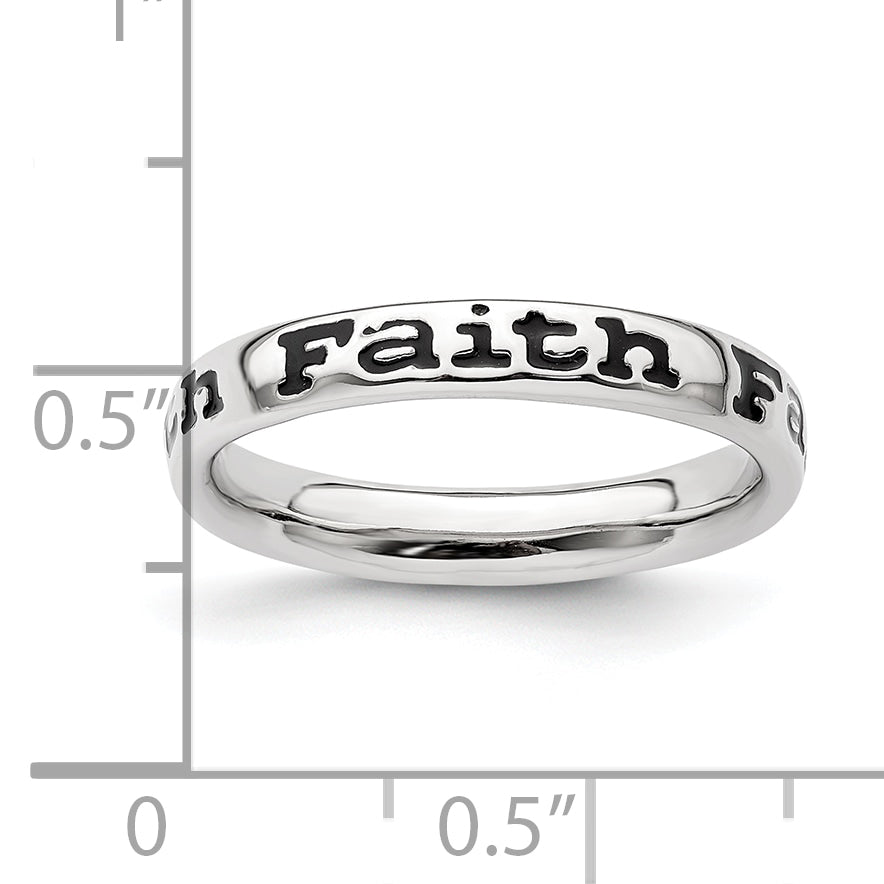 Sterlingsilber Stapelbar Expressions Poliert Emailliert Glaube Ring