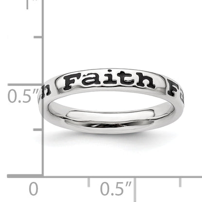 Sterlingsilber Stapelbar Expressions Poliert Emailliert Glaube Ring