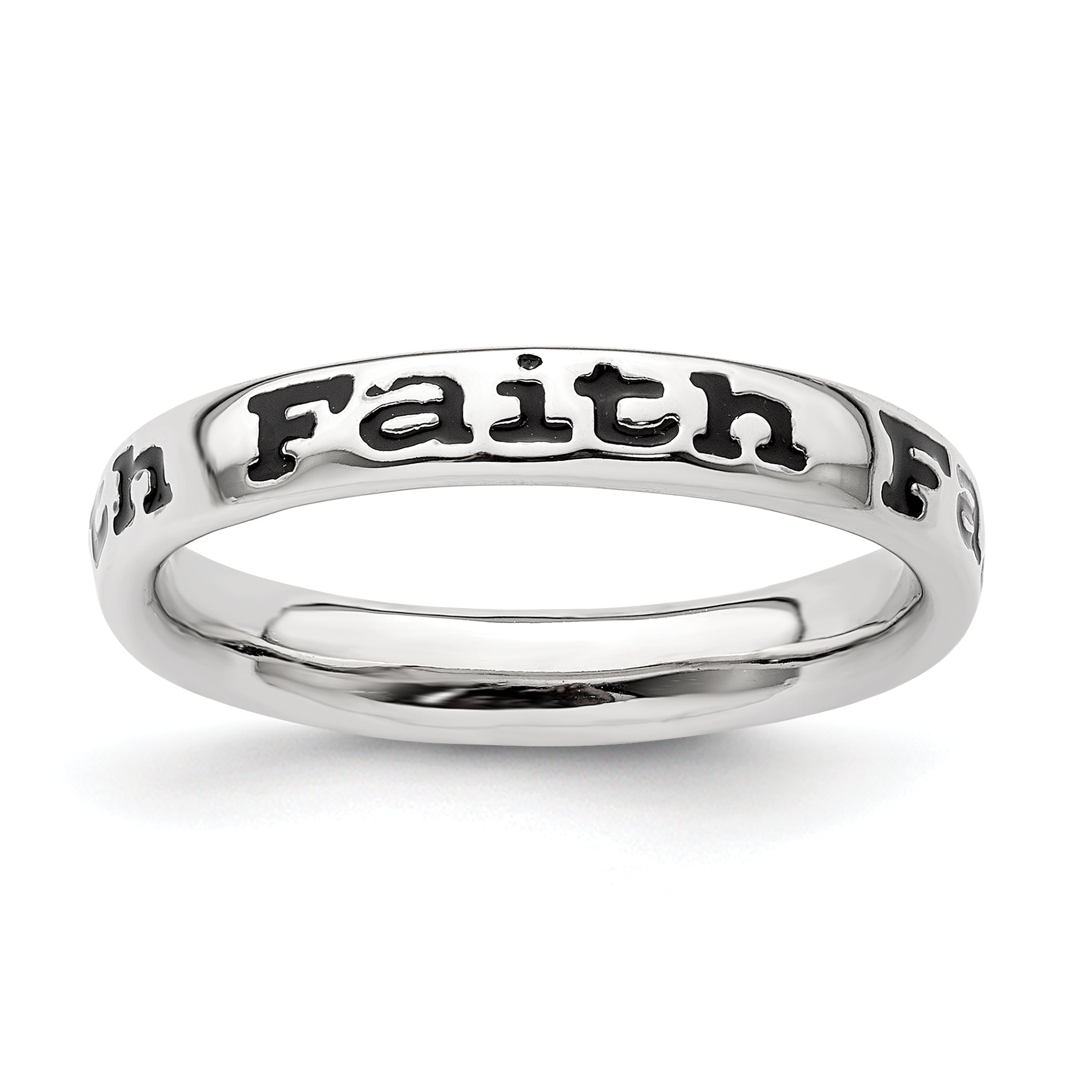 Sterlingsilber Stapelbar Expressions Poliert Emailliert Glaube Ring