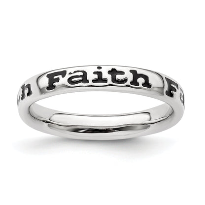 Sterlingsilber Stapelbar Expressions Poliert Emailliert Glaube Ring