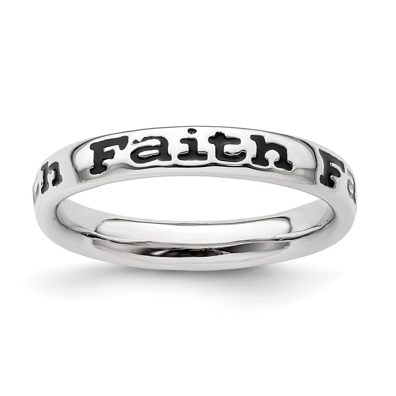 Sterlingsilber Stapelbar Expressions Poliert Emailliert Glaube Ring