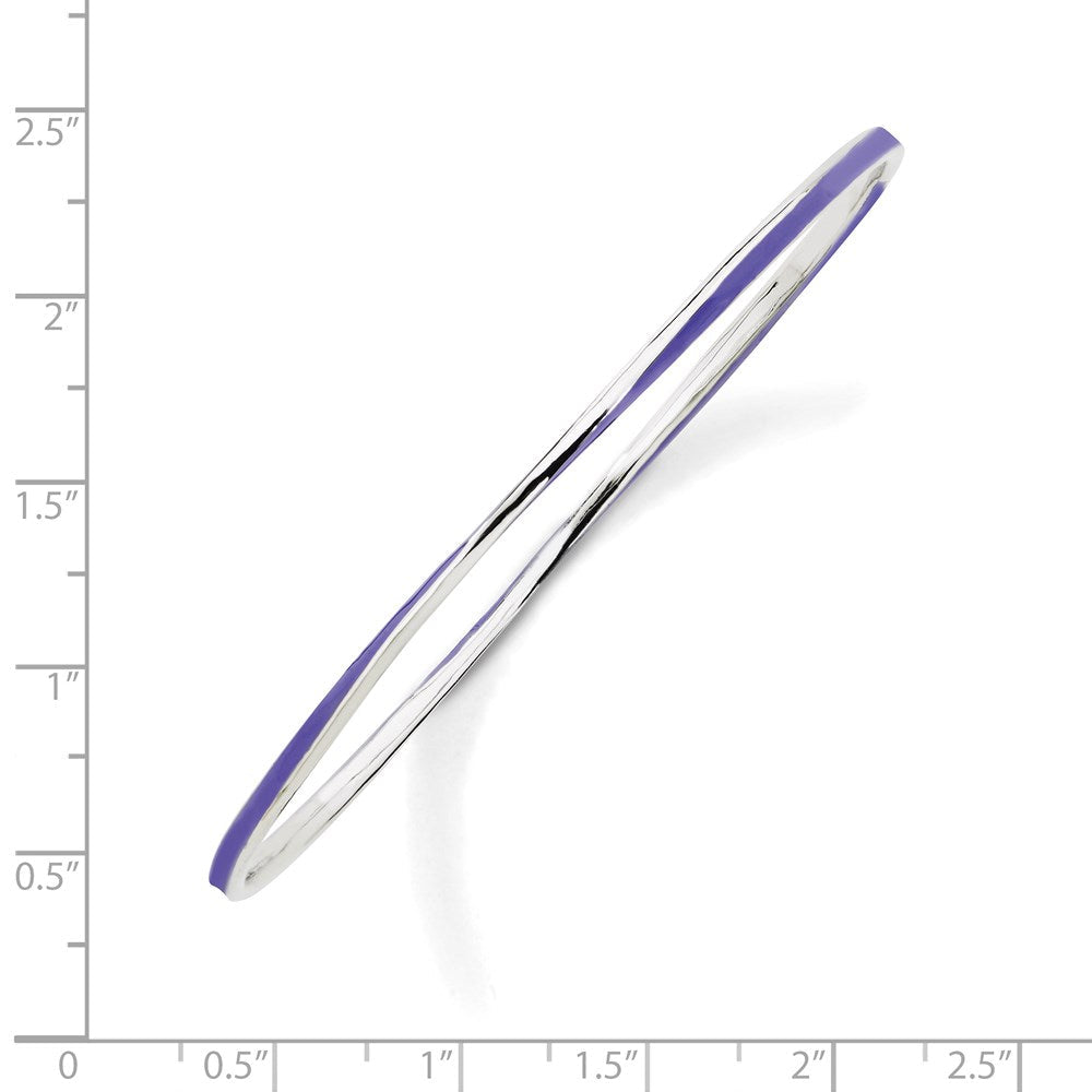 Sterlingsilber Stapelbar Expressions Gedreht Lila Emaille Armreif