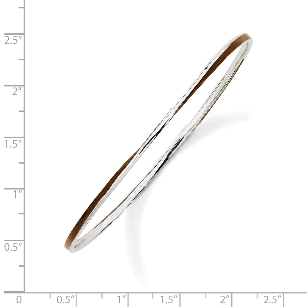 Sterlingsilber Stapelbar Expressions Gedreht Braun Emaille Armreif