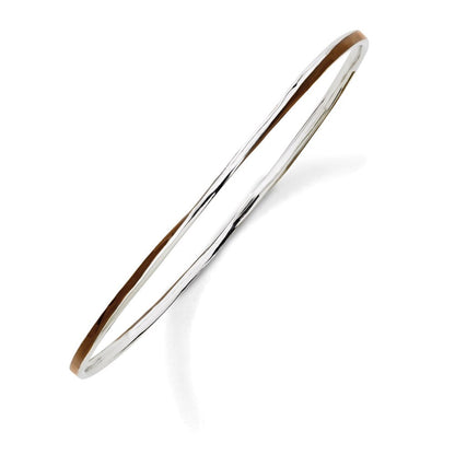 Sterlingsilber Stapelbar Expressions Gedreht Braun Emaille Armreif