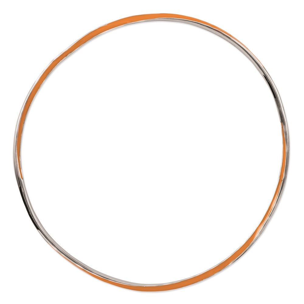 Sterlingsilber Stapelbar Expressions Gedreht Orange Emaille Armreif