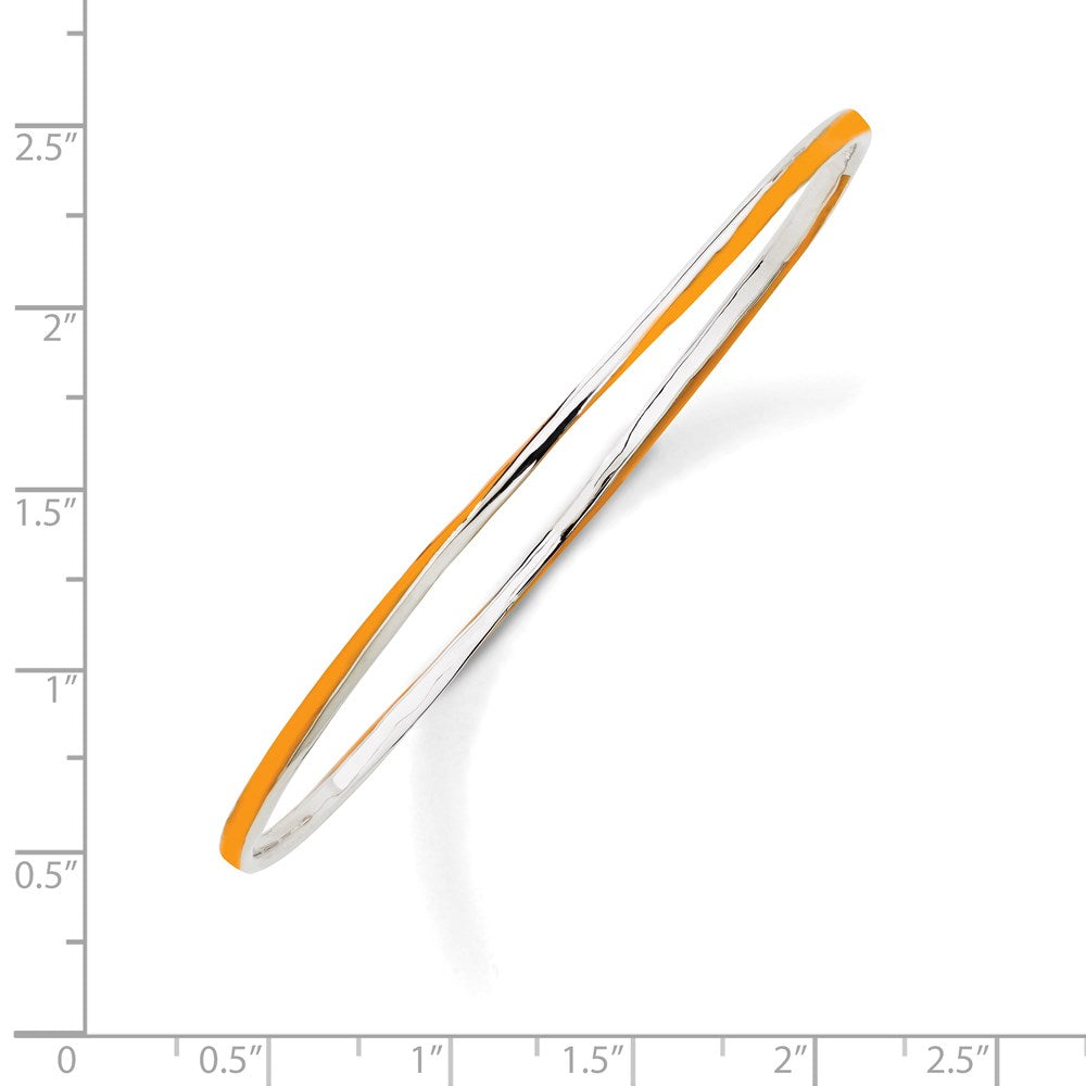 Sterlingsilber Stapelbar Expressions Gedreht Orange Emaille Armreif