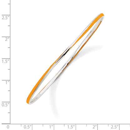 Sterlingsilber Stapelbar Expressions Gedreht Orange Emaille Armreif