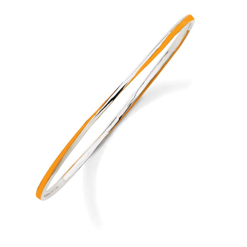 Sterlingsilber Stapelbar Expressions Gedreht Orange Emaille Armreif