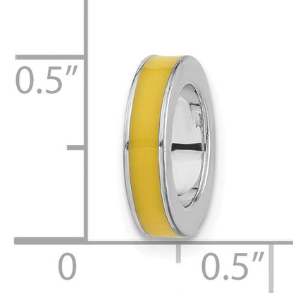 Sterlingsilber Stapelbar Expressions Gelb Emaille Perle Anhänger
