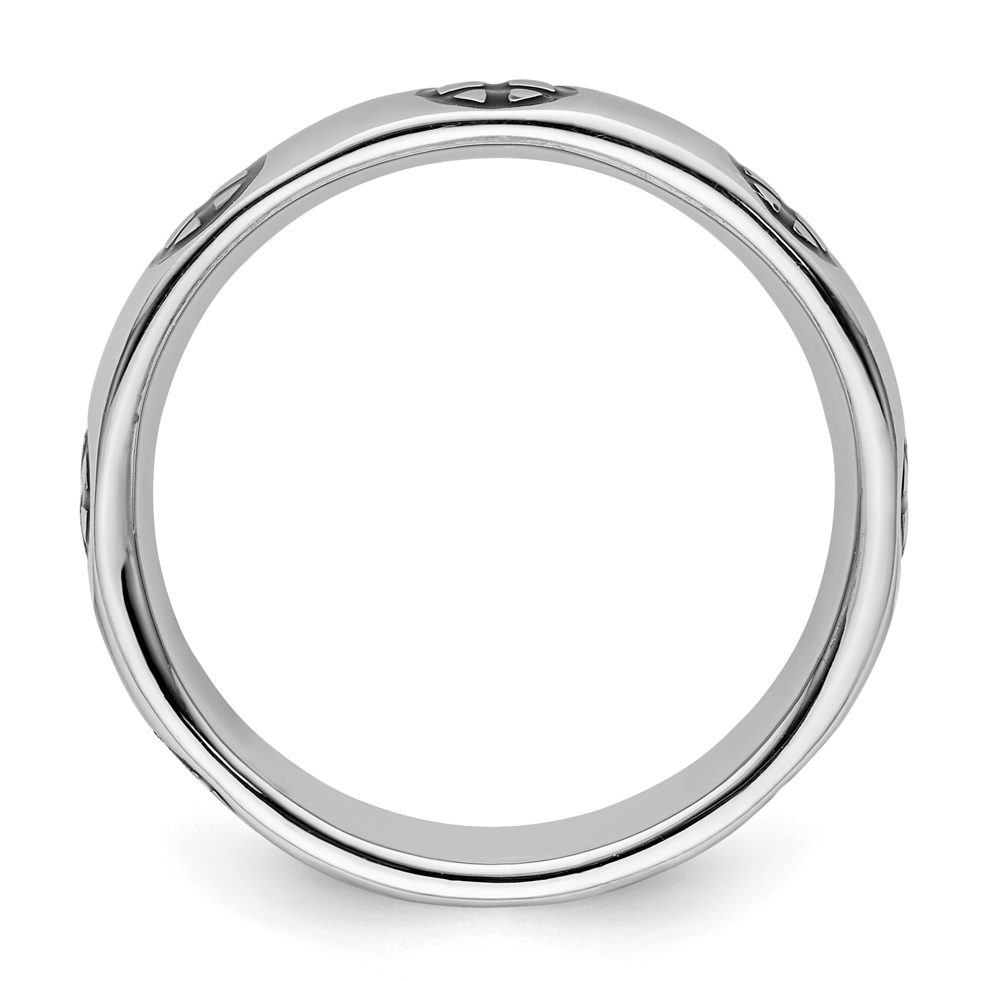 Sterlingsilber Stapelbar Expressions Poliert Emailliert Frieden Zeichen Ring