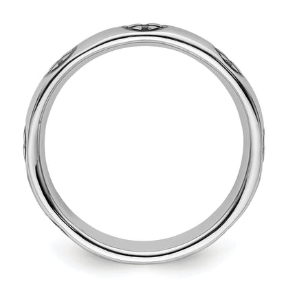 Sterlingsilber Stapelbar Expressions Poliert Emailliert Frieden Zeichen Ring