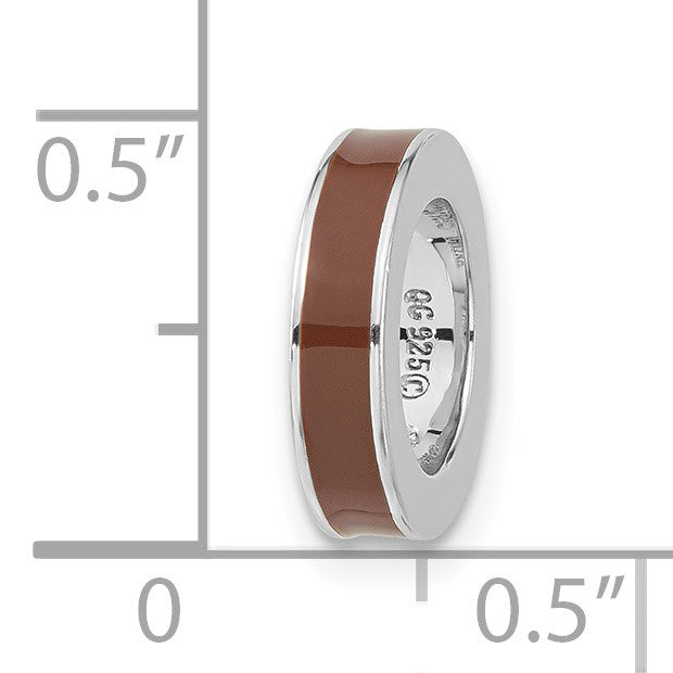 Sterlingsilber Stapelbar Expressions Braun Emaille Perle Anhänger