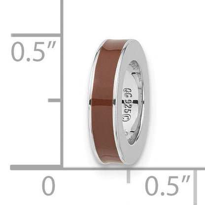 Sterlingsilber Stapelbar Expressions Braun Emaille Perle Anhänger