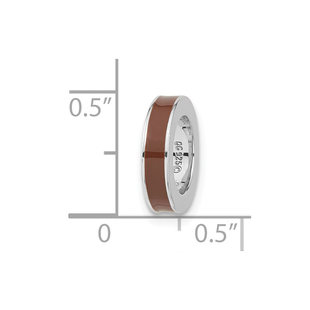 Sterlingsilber Stapelbar Expressions Braun Emaille Perle Anhänger