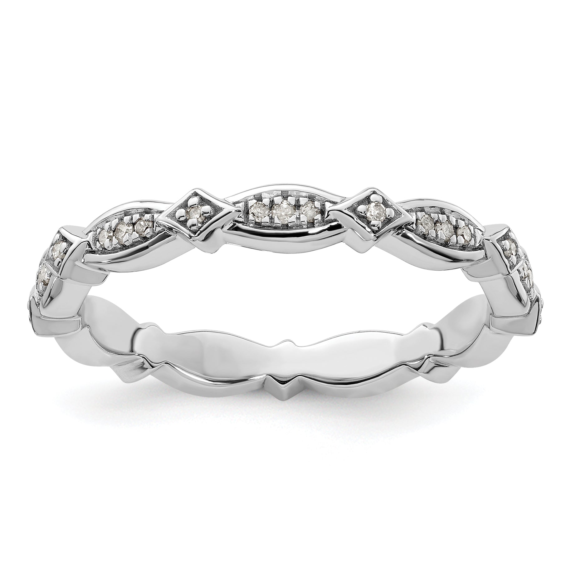 Sterlingsilber Stapelbar Expressions Diamant Ring