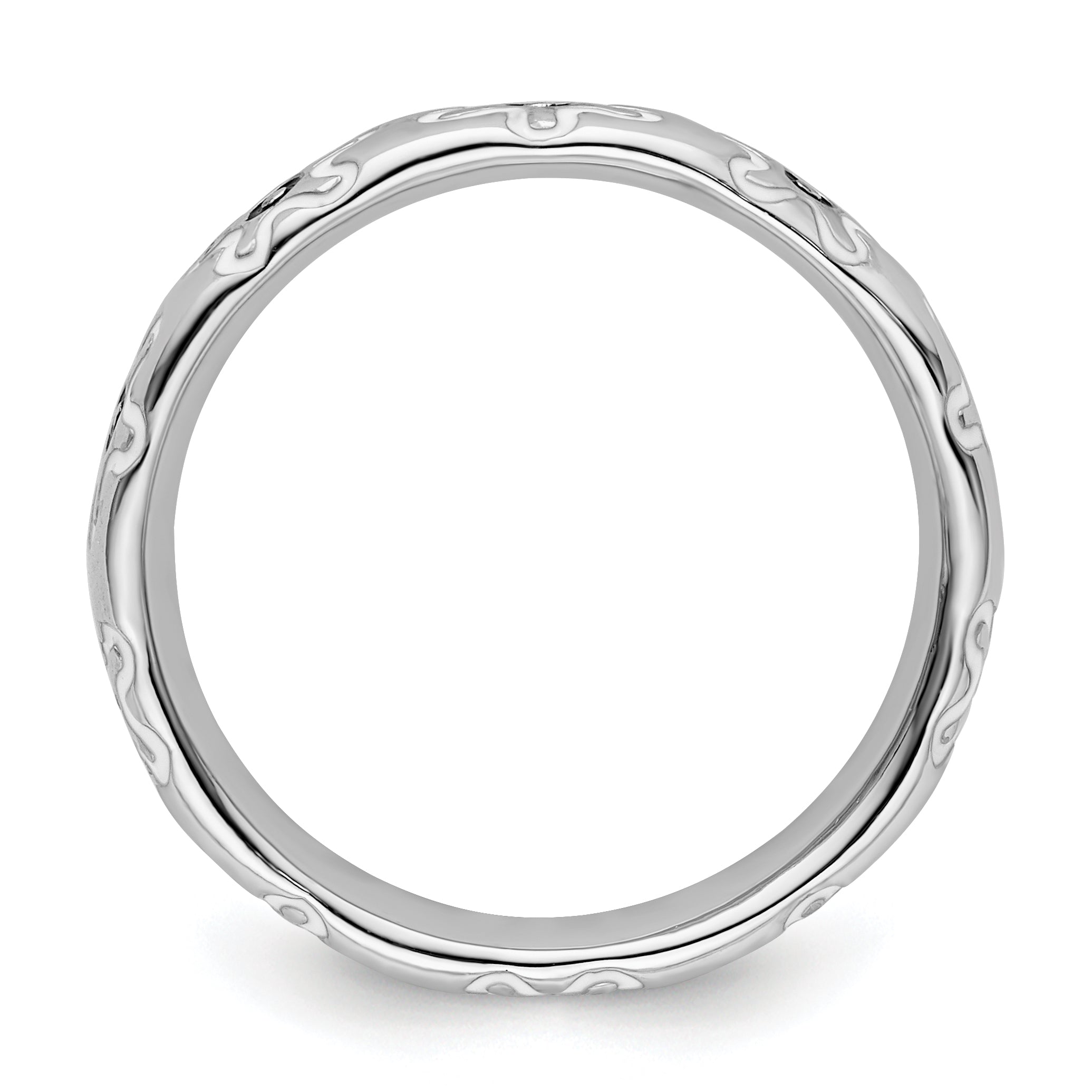 Sterlingsilber Stapelbar Expressions Poliert Emailliert Blume Ring