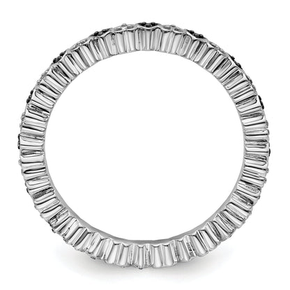 Sterlingsilber Stapelbar Expressions Herzen Schwarz & Weiß Diamant Ring