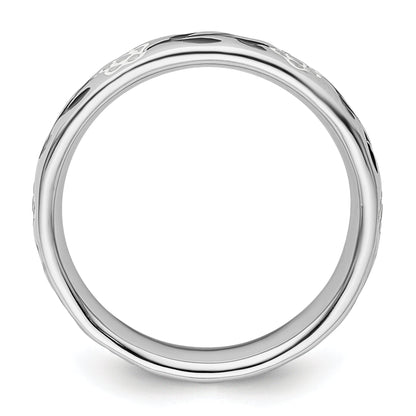 Sterlingsilber Stapelbar Expressions Poliert Emailliert Blume Ring