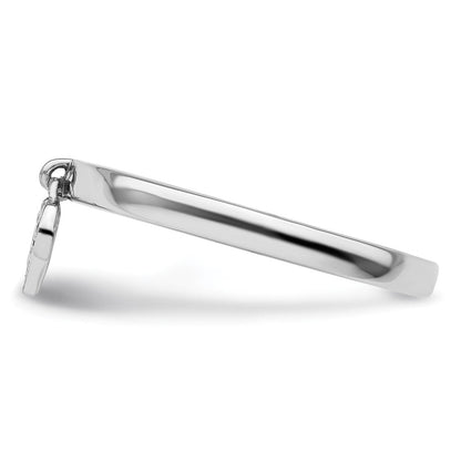 Sterlingsilber Stapelbar Expressions Hängend Herz Diamant Ring