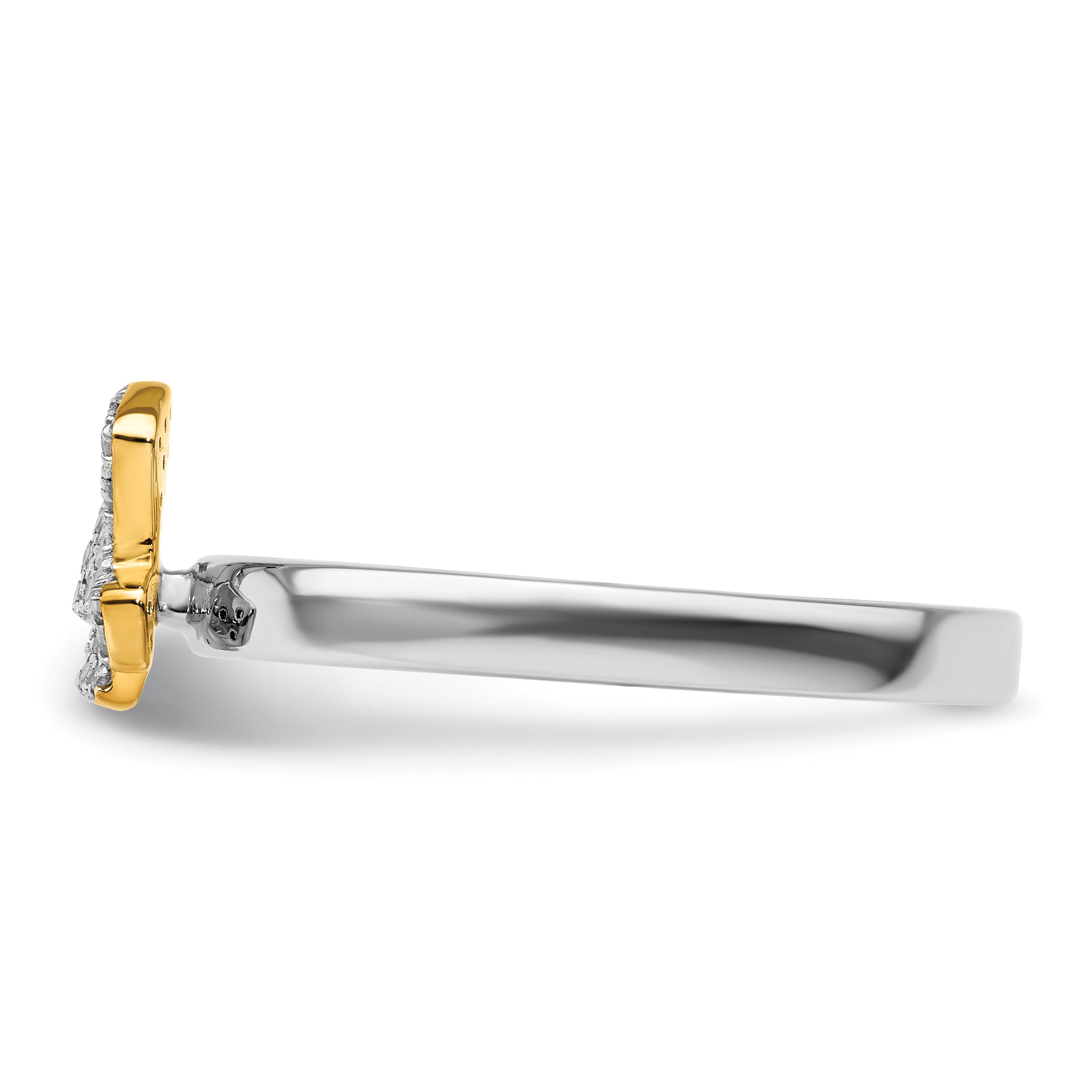 Sterlingsilber Stapelbar Expressions Gold Platte Schmetterling Diamant Ring