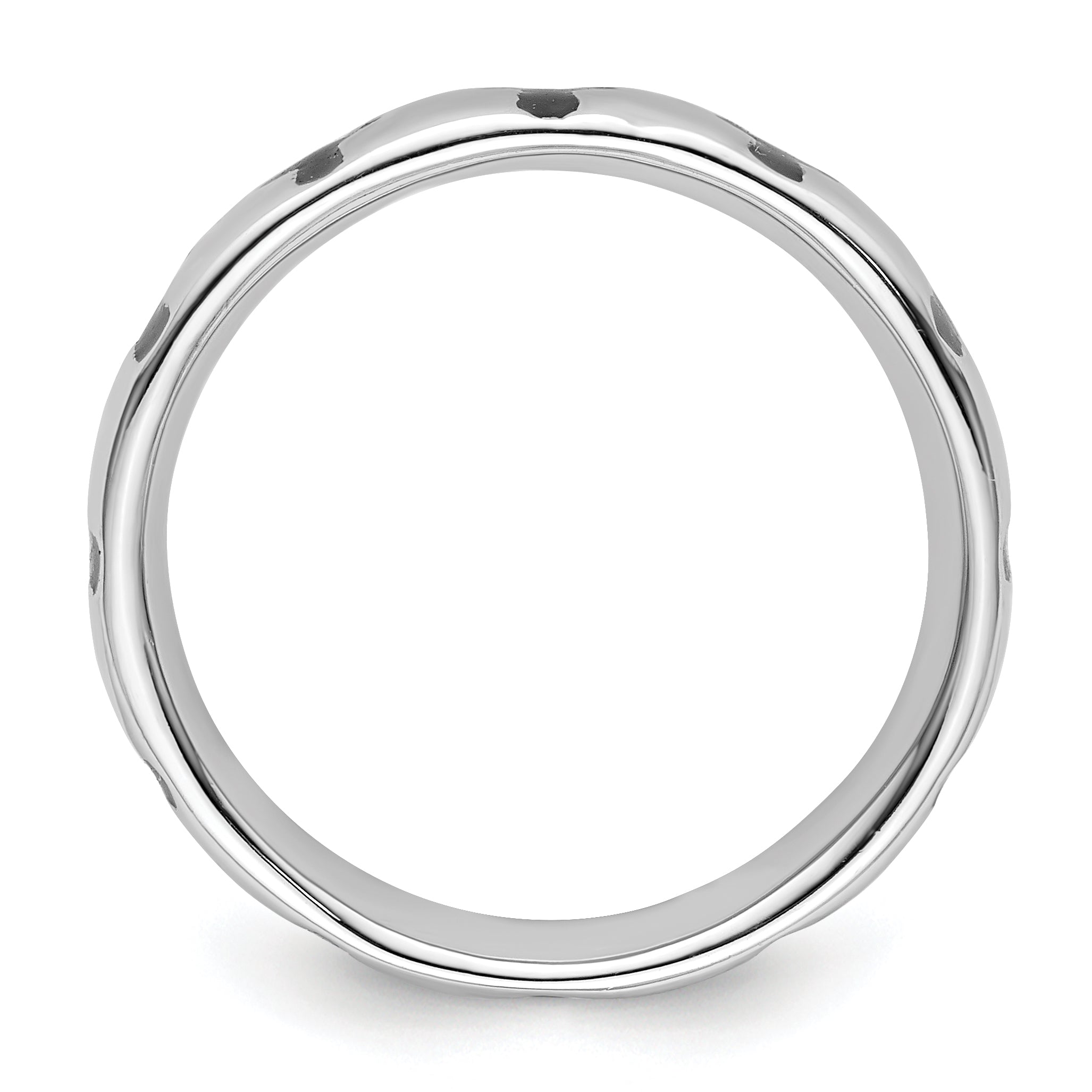 Sterlingsilber Stapelbar Expressions Poliert Emailliert Kreuz Ring