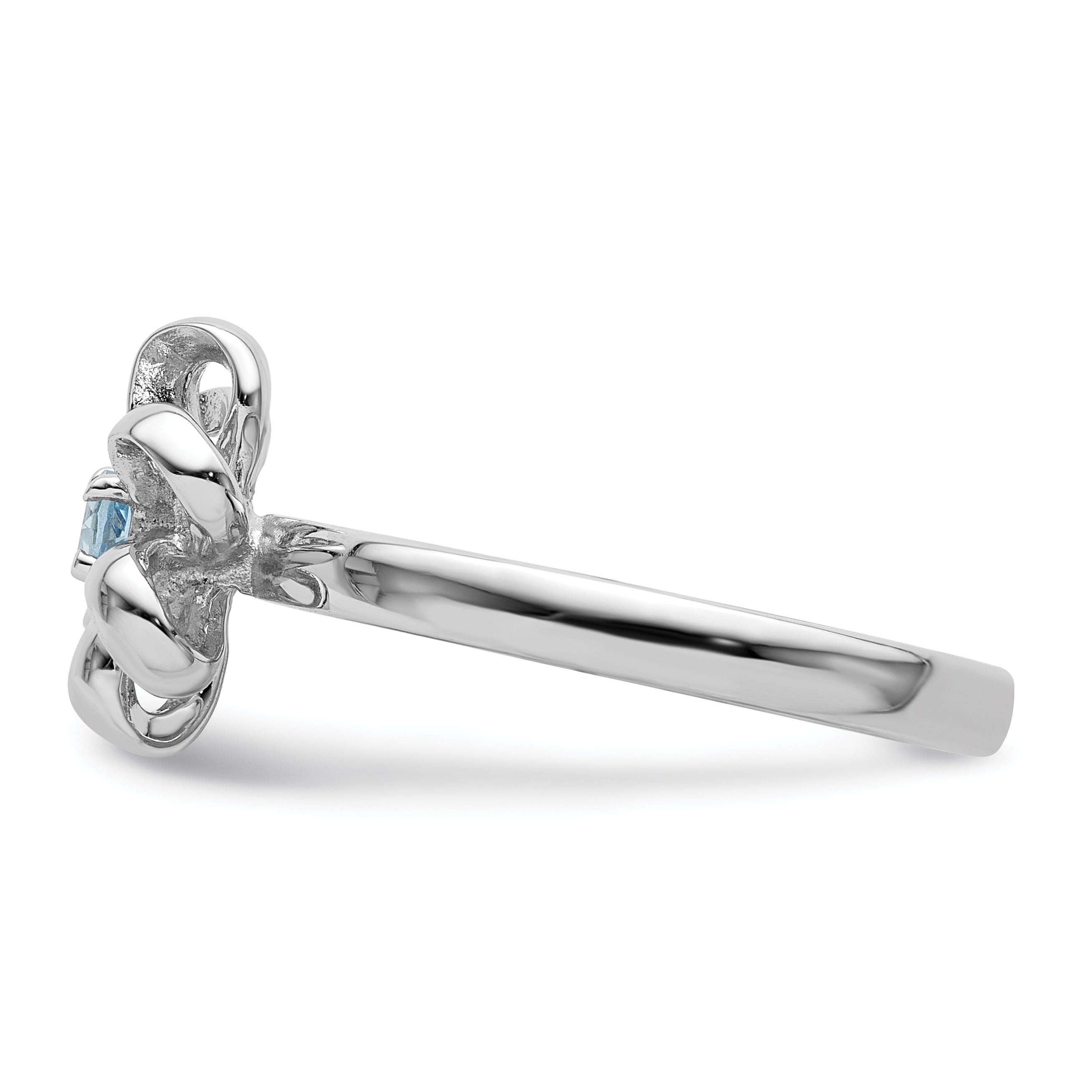 Sterlingsilber Stapelbar Expressions Poliert Blautopas Blume Ring