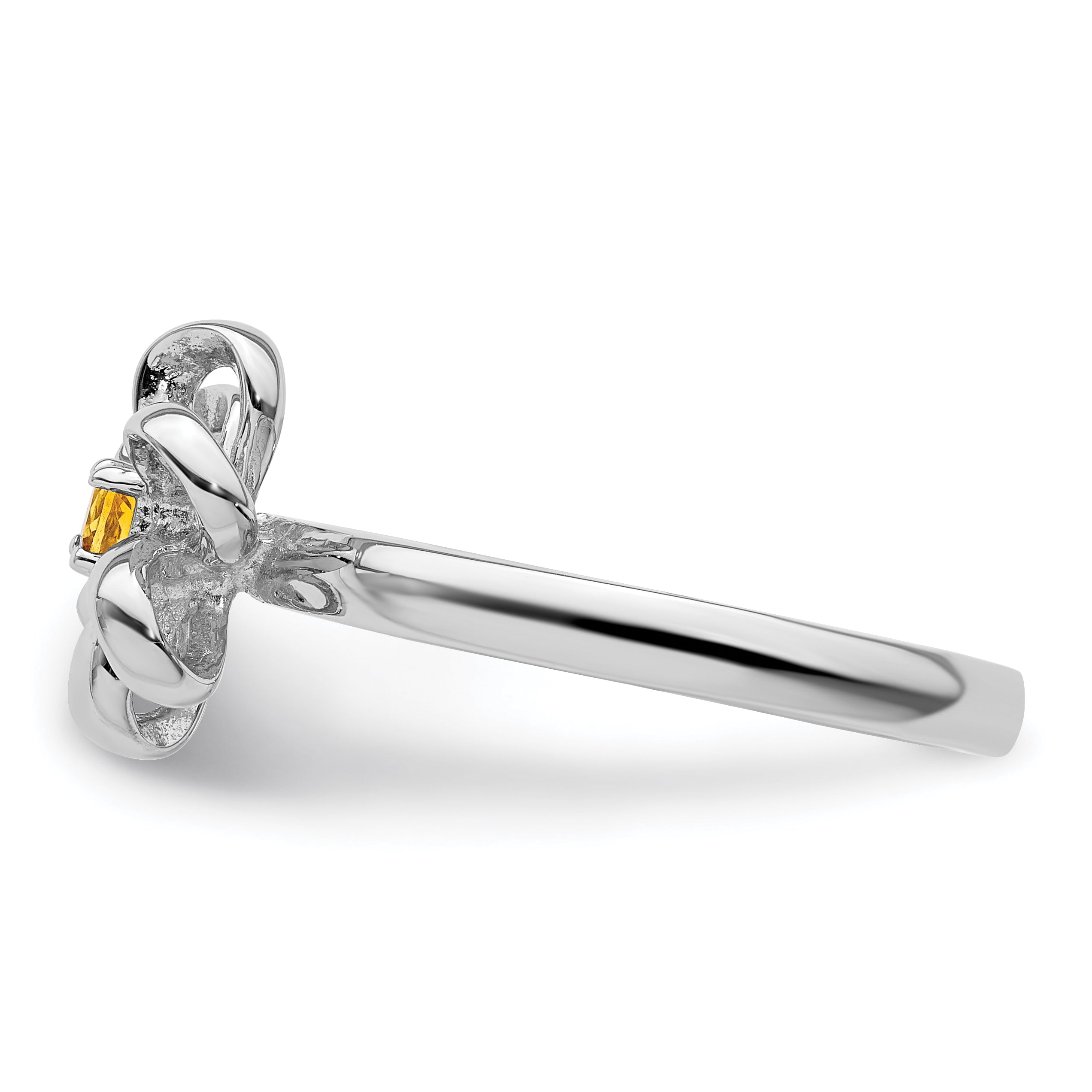 Sterlingsilber Stapelbar Expressions Poliert Citrin Blume Ring