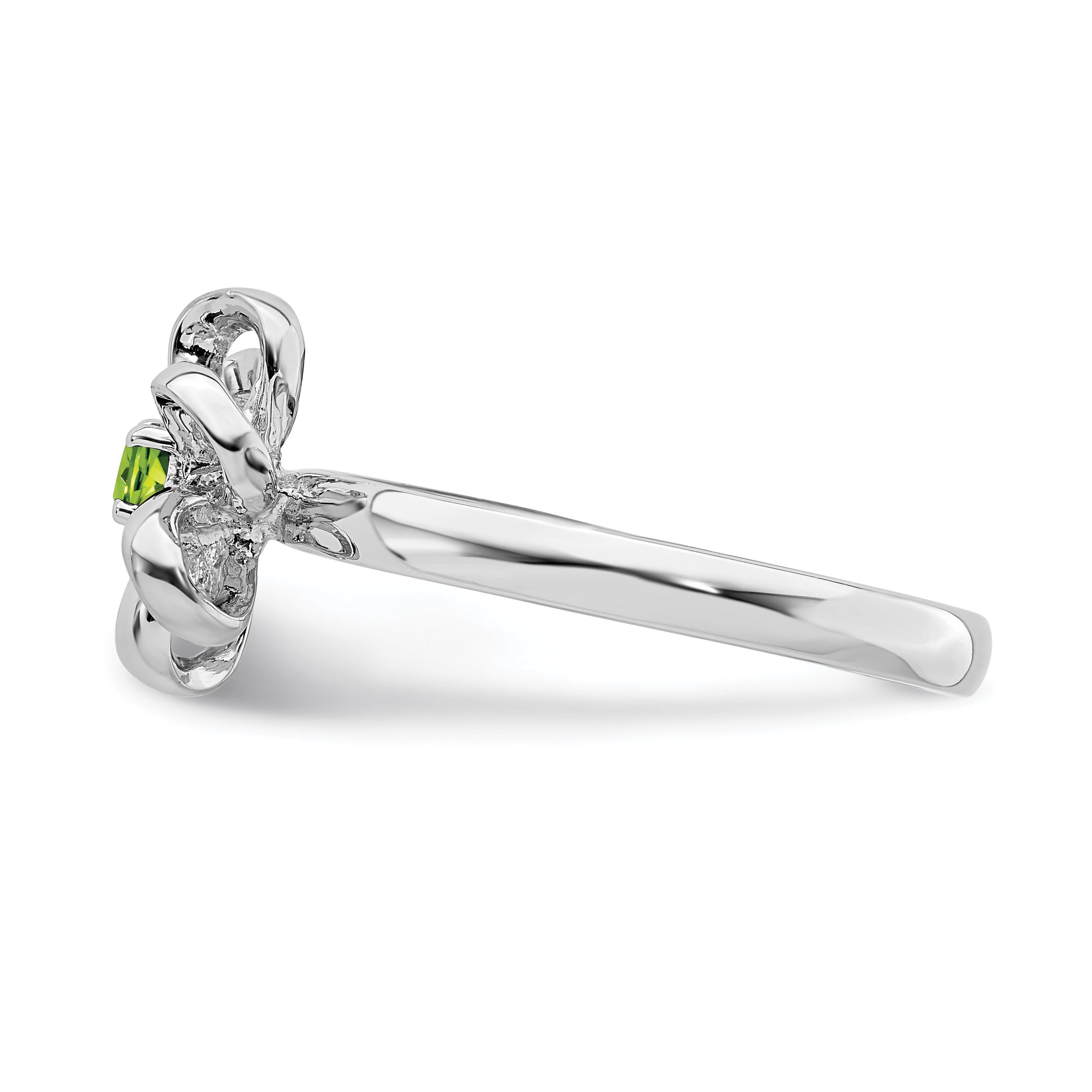 Sterlingsilber Stapelbar Expressions Poliert Peridot Blume Ring