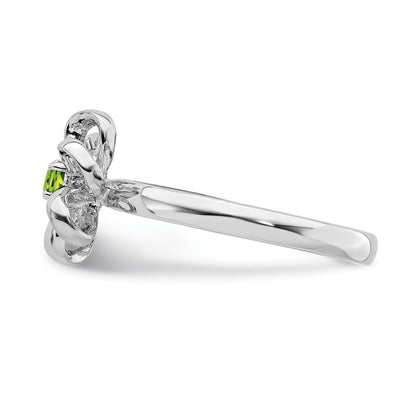 Sterlingsilber Stapelbar Expressions Poliert Peridot Blume Ring