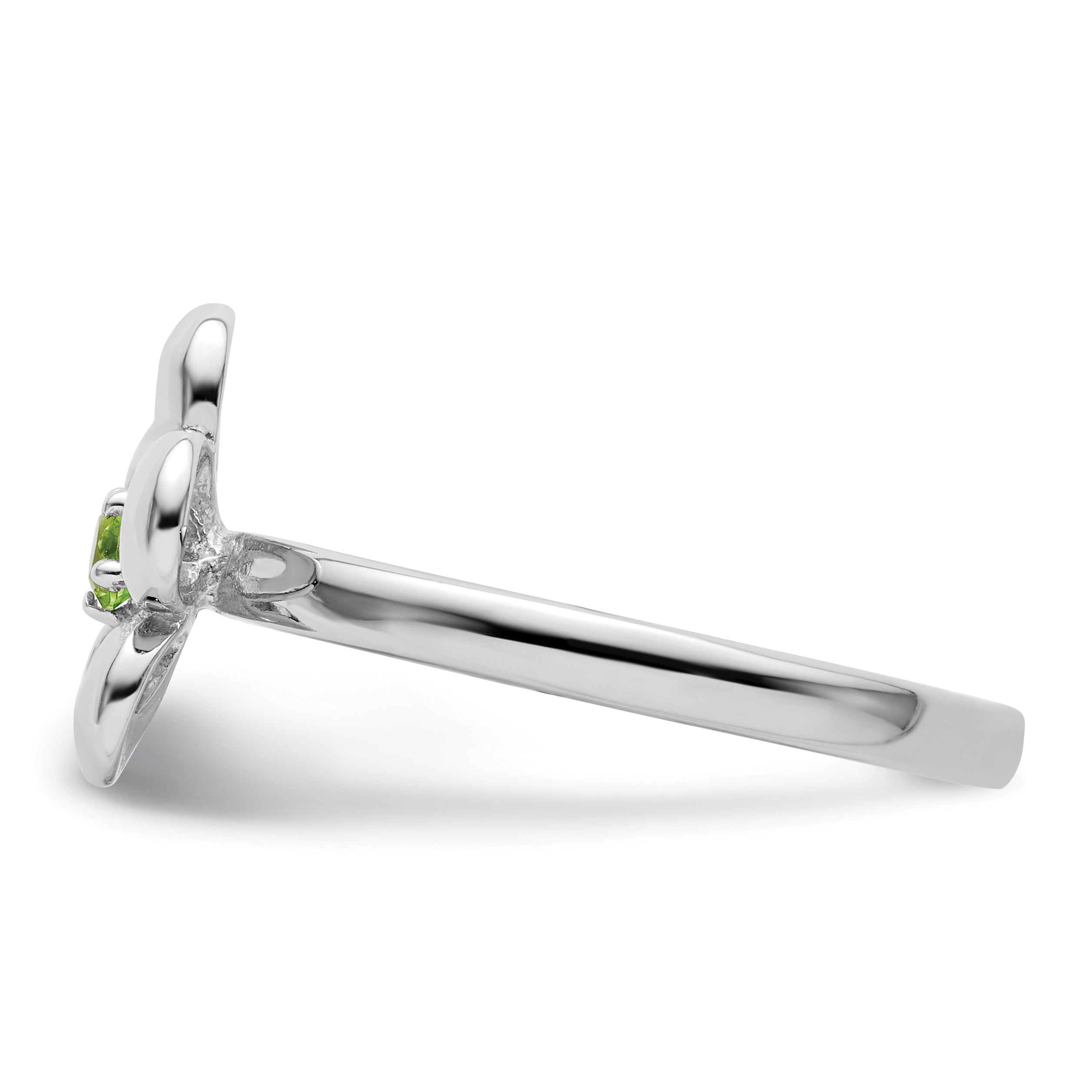 Sterlingsilber Stapelbar Expressions Poliert Peridot Blume Ring
