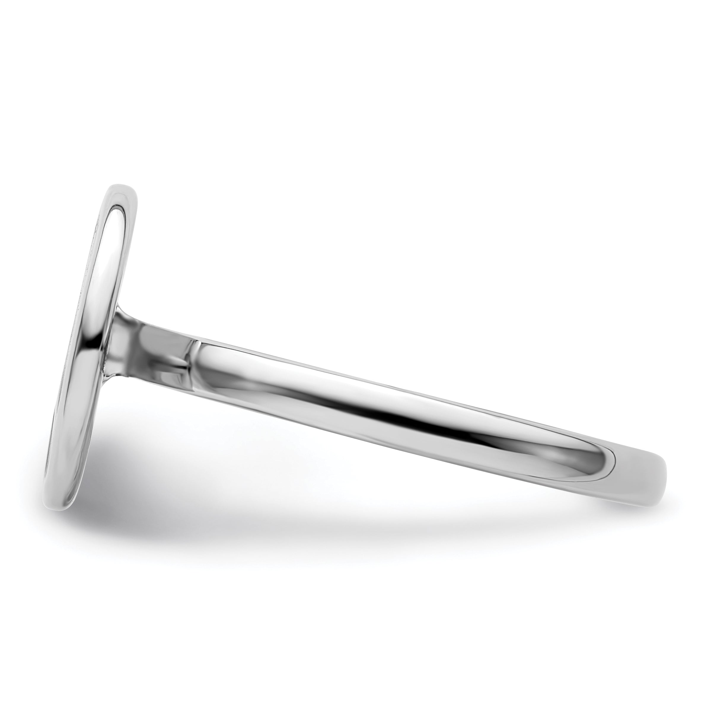 Sterlingsilber Ss Stapelbar Expressions Poliert Schwarz Emailliert Frieden Zeichen Ring