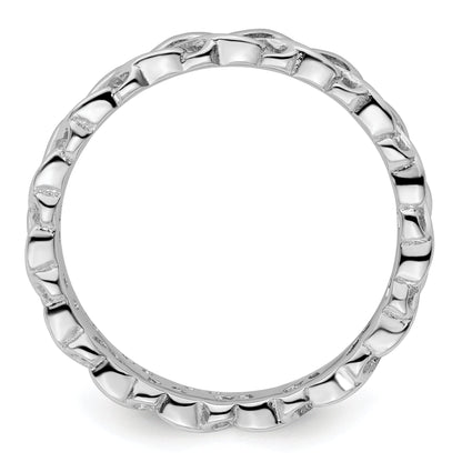 Sterlingsilber Stapelbar Expressions Poliert Intertwined Herz Ring